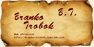 Branko Trobok vizit kartica